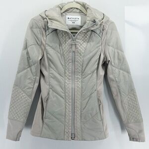 Athleta Rock Ridge Primaloft Jacket Abalone Zip Up Hooded Insulated Xx-small